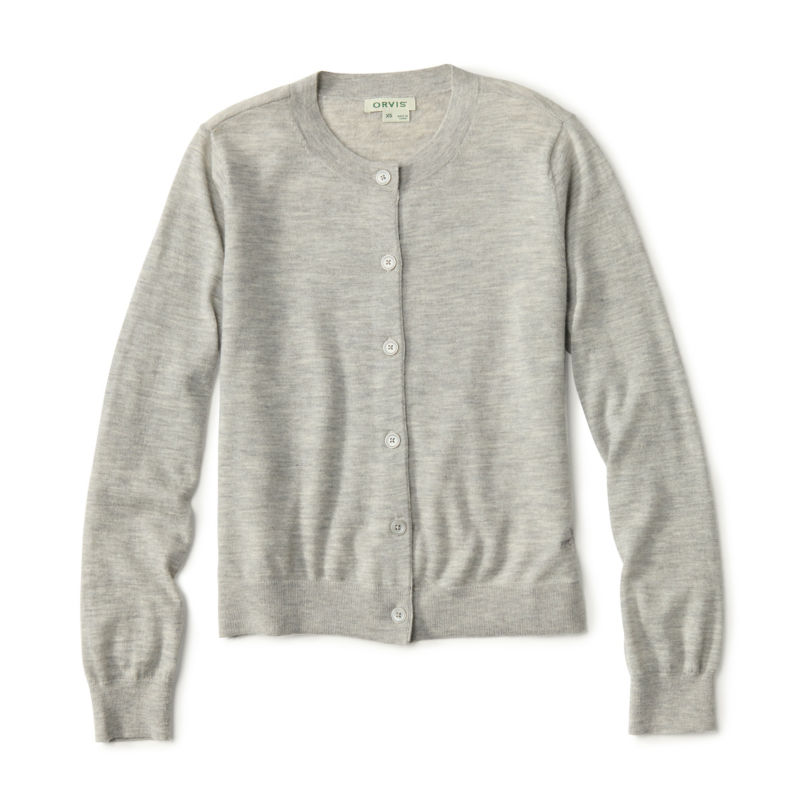Featherweight Cashmere Cardigan - GRAY HEATHER