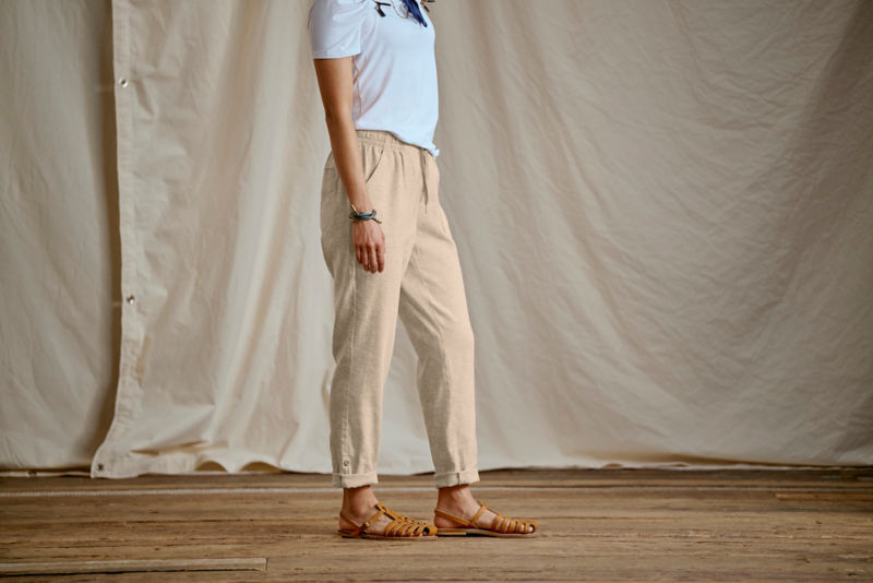 Explorer Performance Linen Ankle Pants - SHIITAKE image number 2
