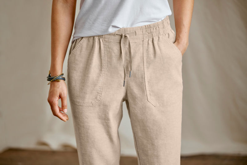 Explorer Performance Linen Ankle Pants - SHIITAKE image number 1