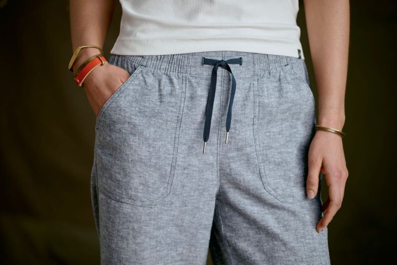 Explorer Performance Linen Wide-Leg Pants - SHIITAKE image number 2