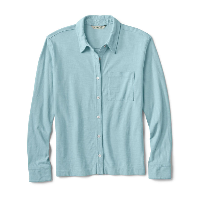 Women's Bromley Knit Button-Down Long-Sleeve Shirt - MINERAL BLUE