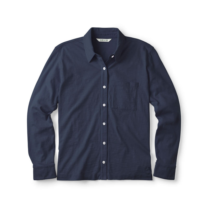 Women&rsquo;s Bromley Knit Button-Down Long-Sleeve Shirt - DARK NAVY