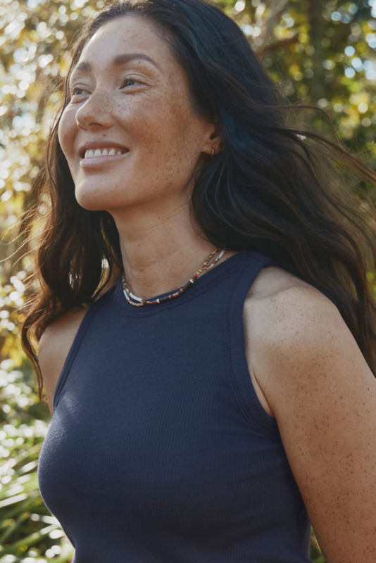 Ribbed Tank - TRUE NAVY image number 1