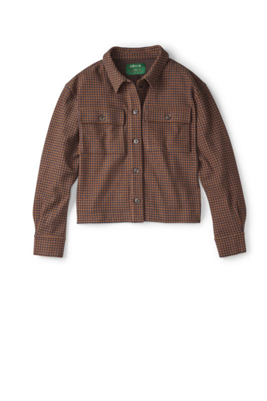 Snowy River Shirt Jacket - HAZELNUT/NAVY GINGHAM