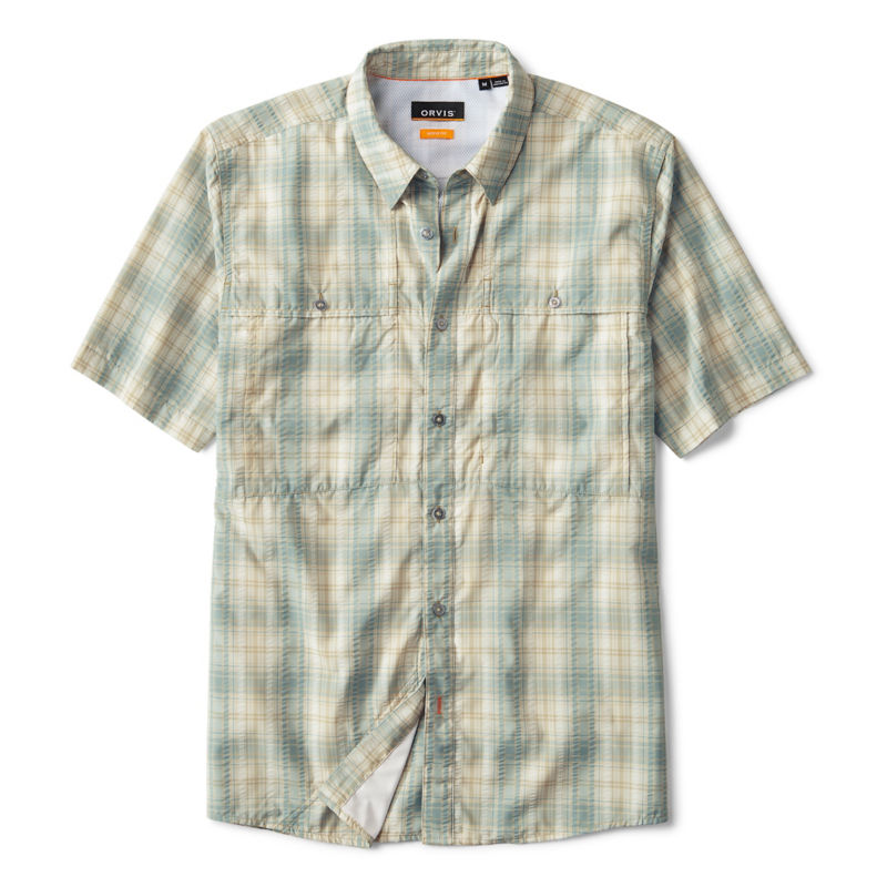 Men's Open Air Caster Plaid Short-Sleeve Shirt - MINERAL BLUE/WHITE