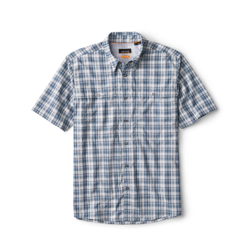 Men's Open Air Caster Plaid Short-Sleeve Shirt - TRUE NAVY/WHITE image number 0