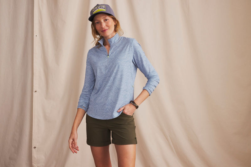 Women&rsquo;s Sun Defense 1/4-Zip - SNOW RIPPLES image number 3