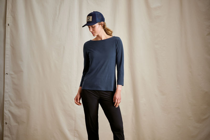 Outbound Merino 3/4-Sleeve Boatneck Tee - TRUE NAVY