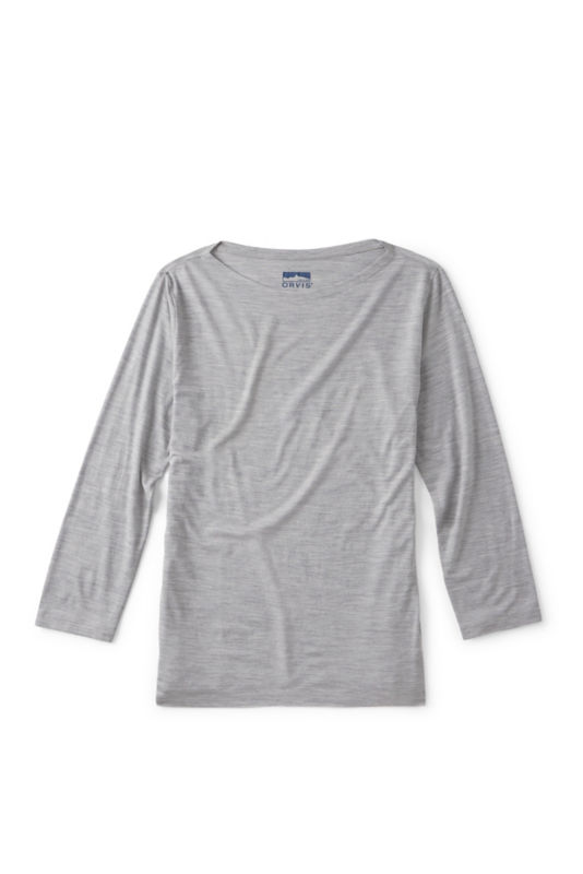 Outbound Merino 3/4-Sleeve Boatneck Tee - STONE GRAY HEATHER image number 0