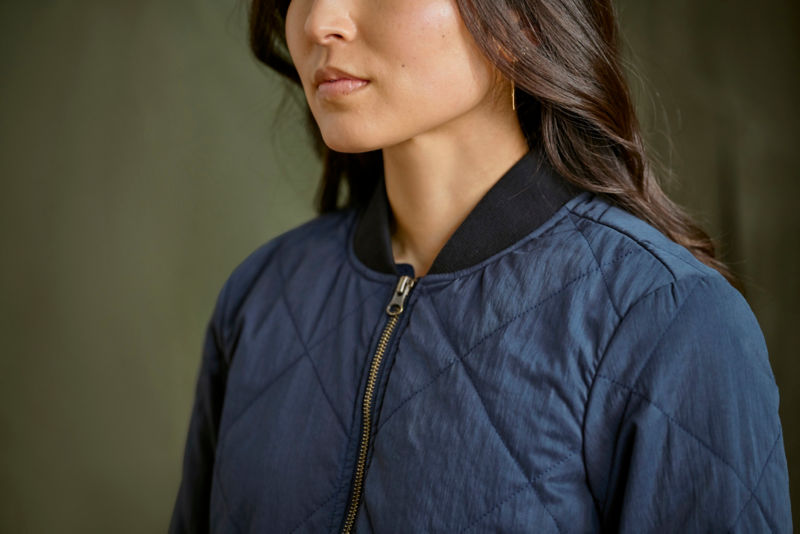 Women's 1856 Quilted Bomber Jacket - TRUE NAVY image number 1