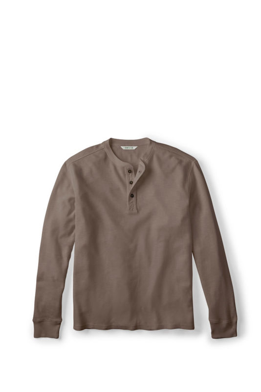 Campsite Henley Long-Sleeve Shirt - MUSHROOM