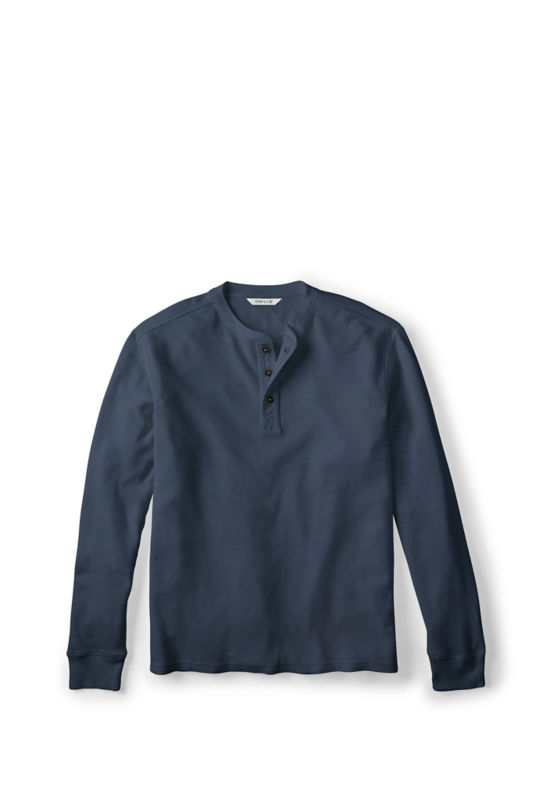 Campsite Henley Long-Sleeve Shirt - TRUE NAVY