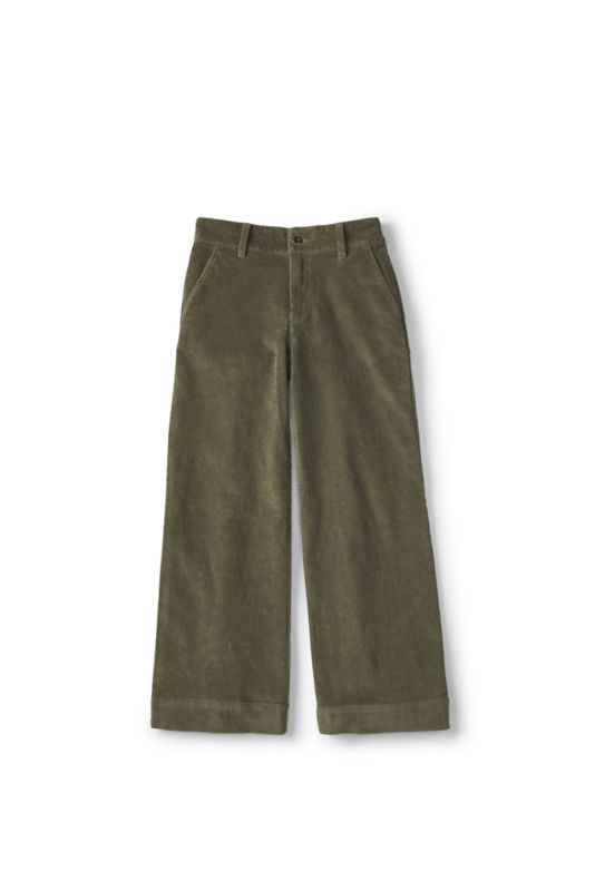 Corduroy High-Rise Wide-Leg Pants - TARRAGON image number 0