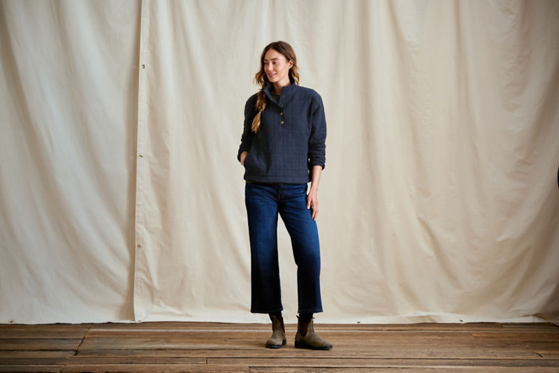 Women&rsquo;s Battenkill Quilted 1/2-Snap Sweatshirt - DARK NAVY/DARK NAVY image number 2