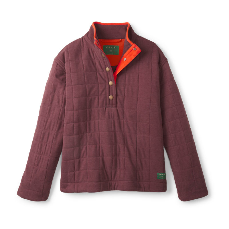 Women&rsquo;s Battenkill Quilted 1/2-Snap Sweatshirt - RAISIN/POPPY image number 0