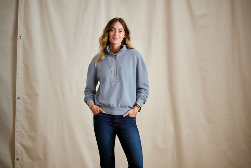 Women&rsquo;s Campfire 1/4-Zip Sweatshirt - BLUE HAZE