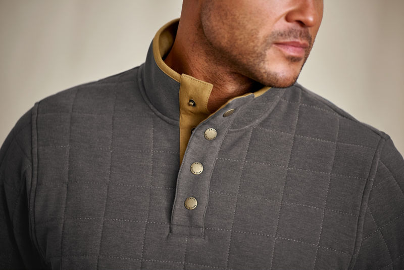 Men&rsquo;s Battenkill Quilted 1/4-Snap Sweatshirt - CHARCOAL HEATHER image number 2