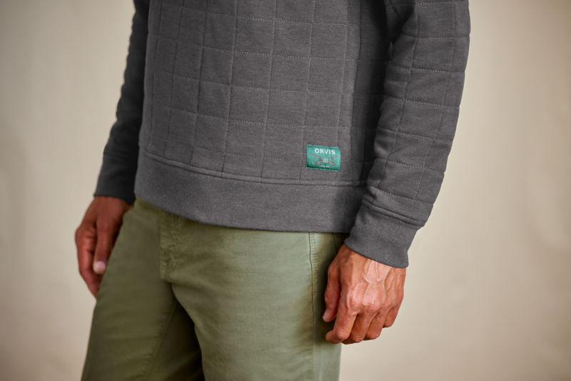 Men&rsquo;s Battenkill Quilted 1/4-Snap Sweatshirt - CHARCOAL HEATHER image number 3