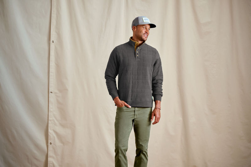 Men&rsquo;s Battenkill Quilted 1/4-Snap Sweatshirt - CHARCOAL HEATHER