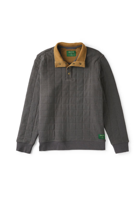 Men&rsquo;s Battenkill Quilted 1/4-Snap Sweatshirt - CHARCOAL HEATHER image number 7