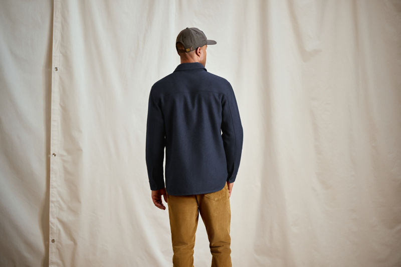 Lightweight Wool Shirt Jacket - DARK NAVY image number 4