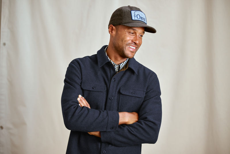 Lightweight Wool Shirt Jacket - DARK NAVY image number 1