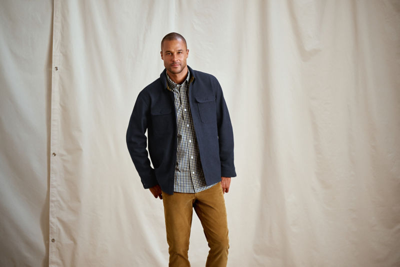 Lightweight Wool Shirt Jacket - DARK NAVY
