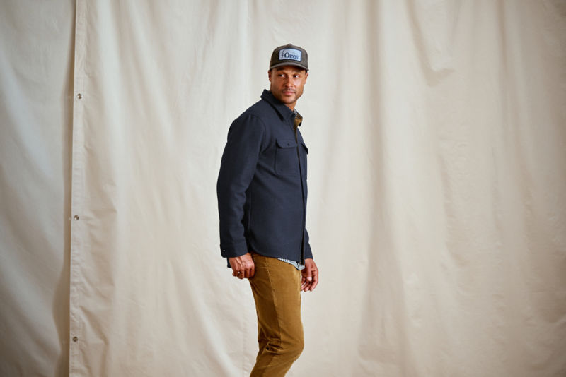 Lightweight Wool Shirt Jacket - DARK NAVY image number 3