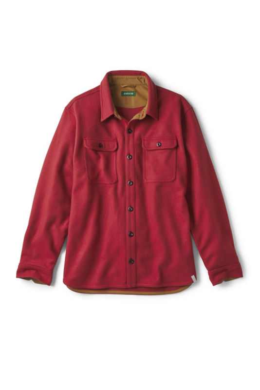 Lightweight Wool Shirt Jacket - CRIMSON