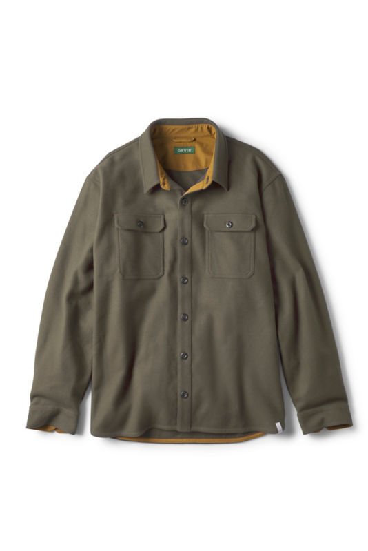 Lightweight Wool Shirt Jacket - TARRAGON