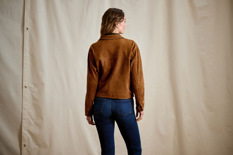 Women&rsquo;s Campfire Suede Jacket - COGNAC image number 4