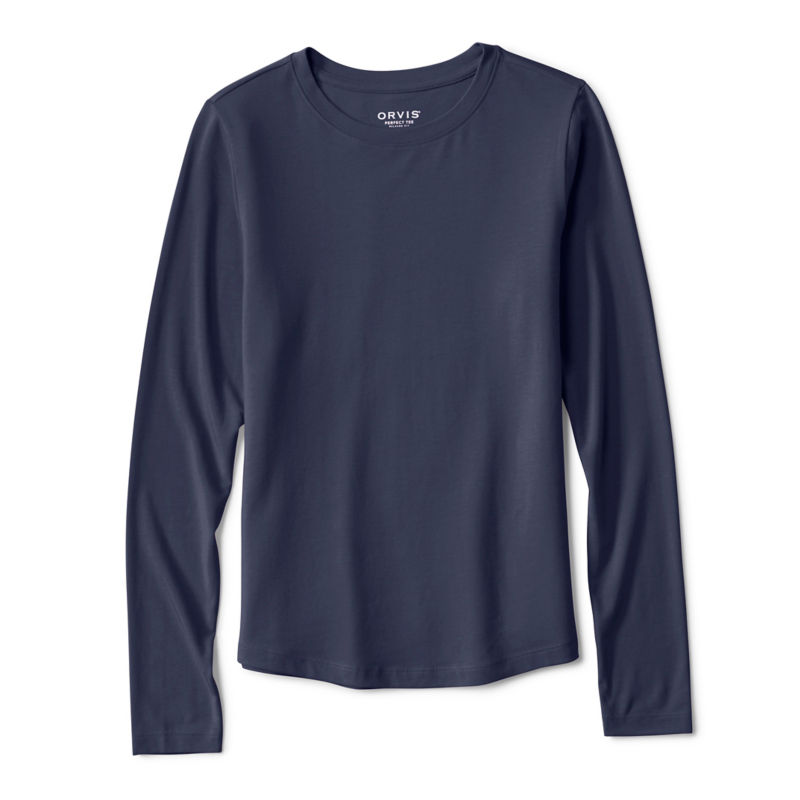 Perfect Relaxed Long-Sleeve Crew - TRUE NAVY
