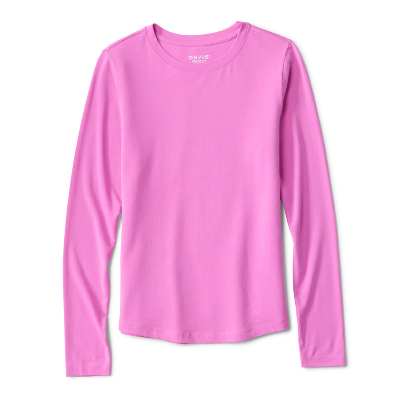 Perfect Relaxed Long-Sleeve Crew - BRIGHT LILAC