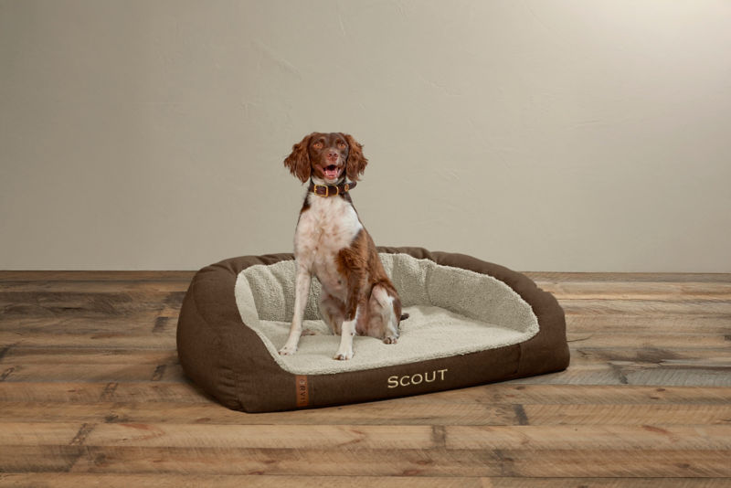 FleeceLock&reg; Memory Foam Couch Dog Bed - CHOCOLATE image number 1