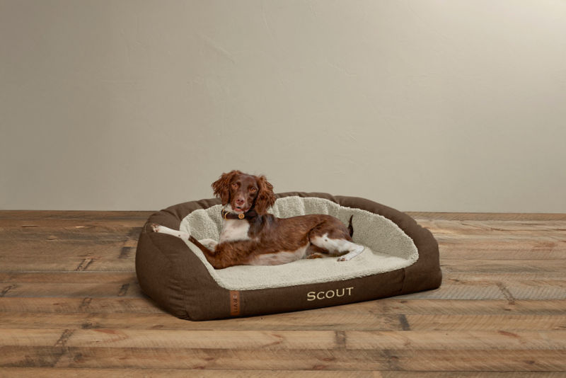 FleeceLock&reg; Memory Foam Couch Dog Bed - CHOCOLATE image number 0