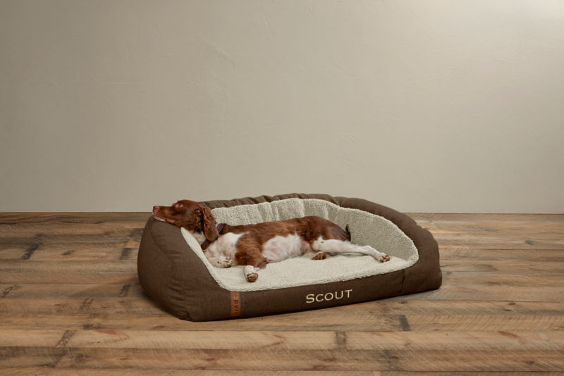 FleeceLock&reg; Memory Foam Couch Dog Bed - CHOCOLATE image number 3