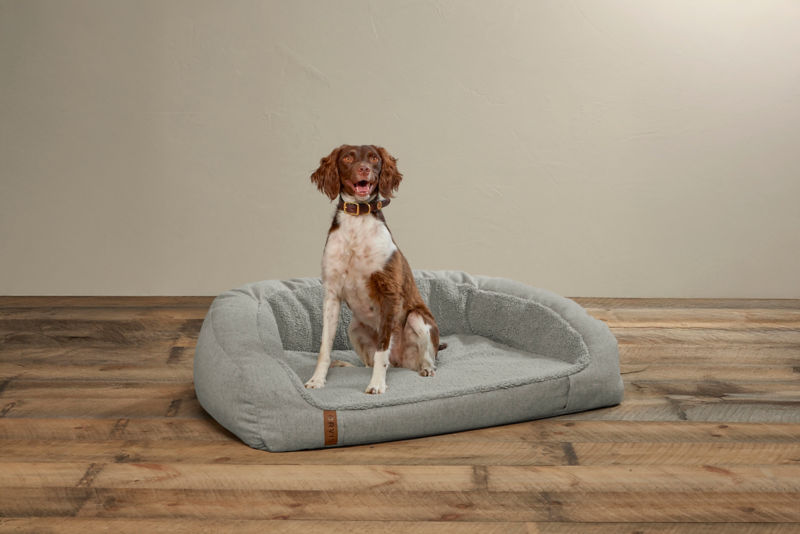 FleeceLock&reg; Memory Foam Couch Dog Bed - LIGHT GRAY image number 1