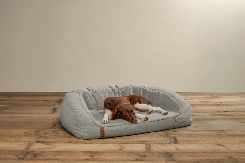 FleeceLock&reg; Memory Foam Couch Dog Bed - LIGHT GRAY image number 3