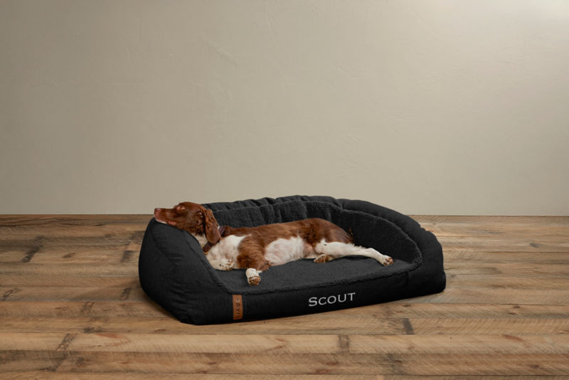 FleeceLock&reg; Memory Foam Couch Dog Bed - CHARCOAL image number 0