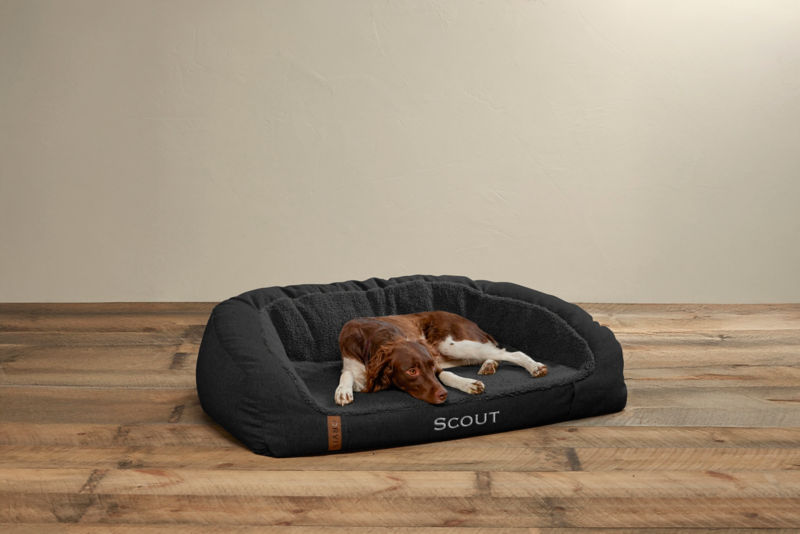 FleeceLock&reg; Memory Foam Couch Dog Bed - CHARCOAL image number 1