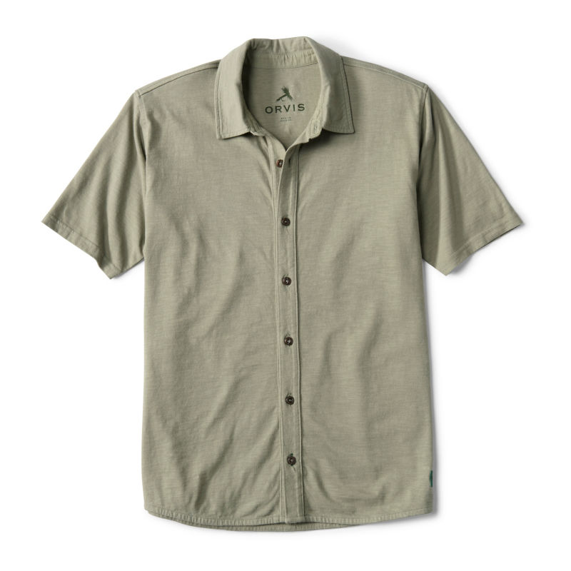 Men&rsquo;s Bromley Knit Button-Down Short-Sleeve Shirt - OLIVINE image number 0
