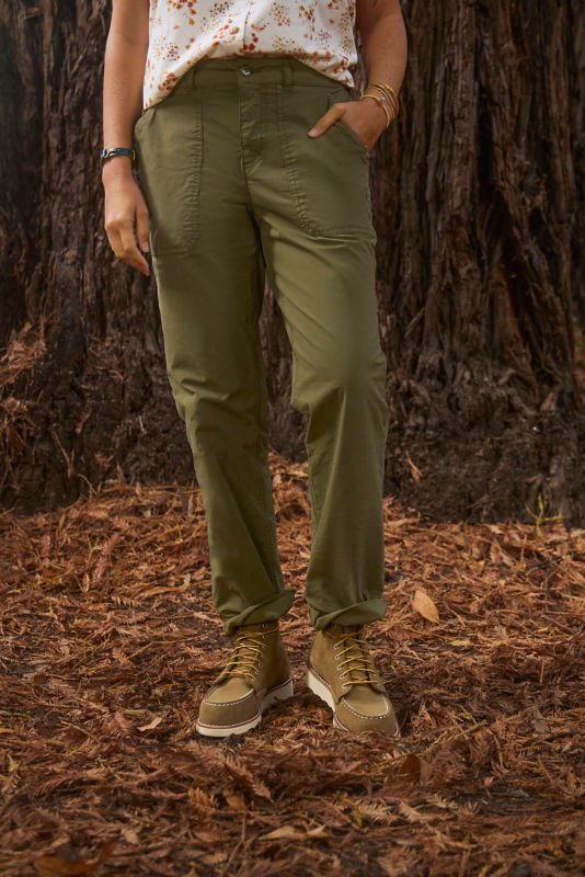 Women's 1856 Stretch Poplin Utility Pants - TARRAGON image number 1