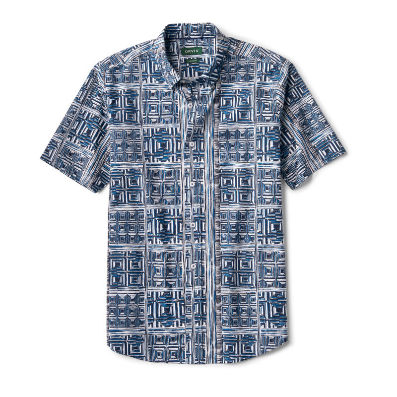 Men&rsquo;s Heritage Poplin Printed Short-Sleeve Shirt - NAVY BLOCK image number 3