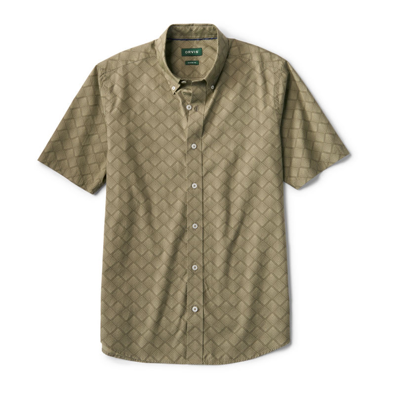 Men&rsquo;s Heritage Poplin Printed Short-Sleeve Shirt - OLIVINE/MOSS