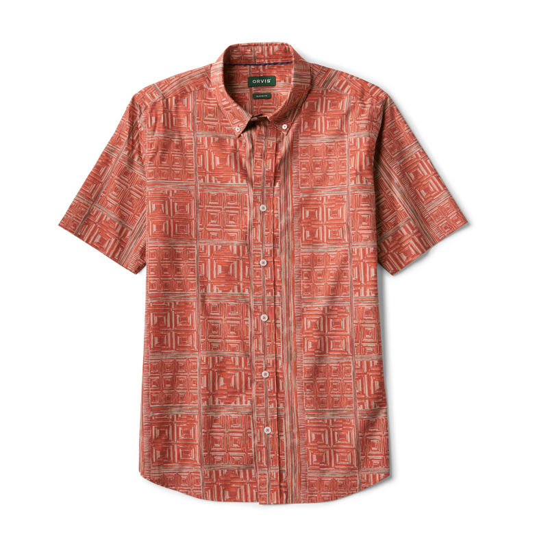 Men&rsquo;s Heritage Poplin Printed Short-Sleeve Shirt - RED CLAY BLOCK
