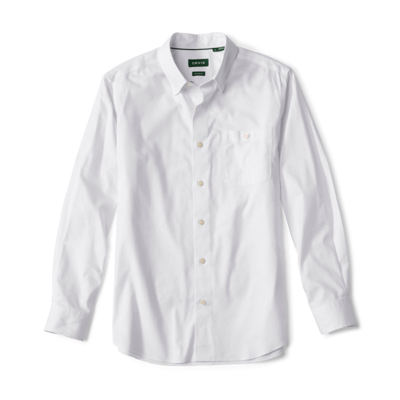 No-Work Twill Long-Sleeve Shirt - WHITE