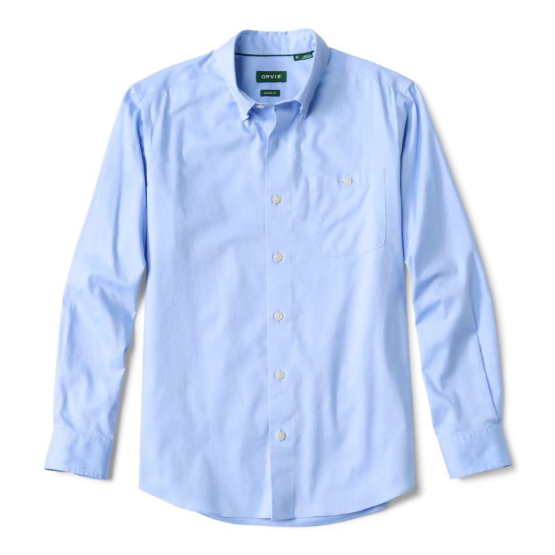 No-Work Twill Long-Sleeve Shirt - BLUE