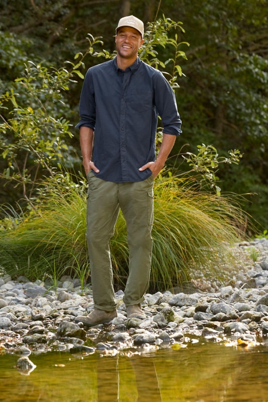 Garment-Dyed Poplin Long-Sleeve Shirt - TRUE NAVY