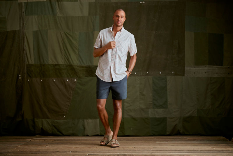 No-Work Short-Sleeve Shirt - SNOW/POPPY image number 1