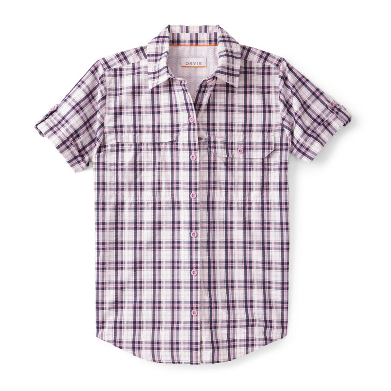 Women&rsquo;s Open Air Caster Plaid Short-Sleeve Shirt - LILAC/NAVY